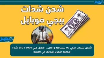 شحن شدات ببجي UC ببساطة وأمان.. احصل على 3000 + 850 شدة مجانية لتعزيز تقدمك في اللعبة